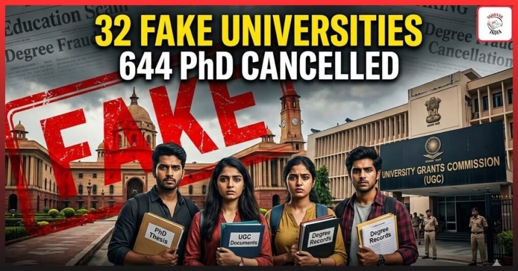 UGC Fake Universities Shock: 32 Institutions Identified, 644 PhD Admissions Cancelled — Is Your Degree Safe?