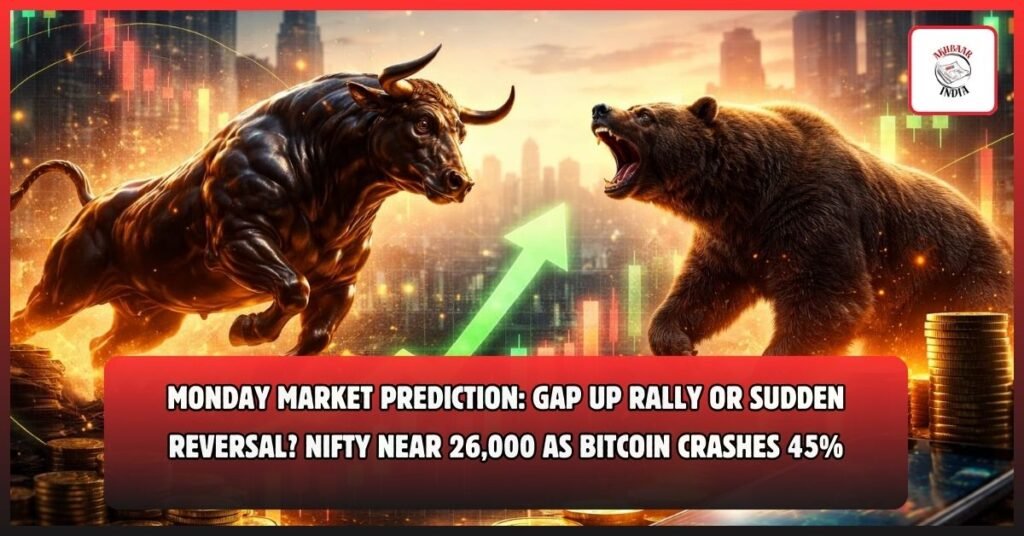 Monday Market Prediction: Gap Up Rally or Sudden Reversal? Nifty Near 26,000 as Bitcoin Crashes 45%