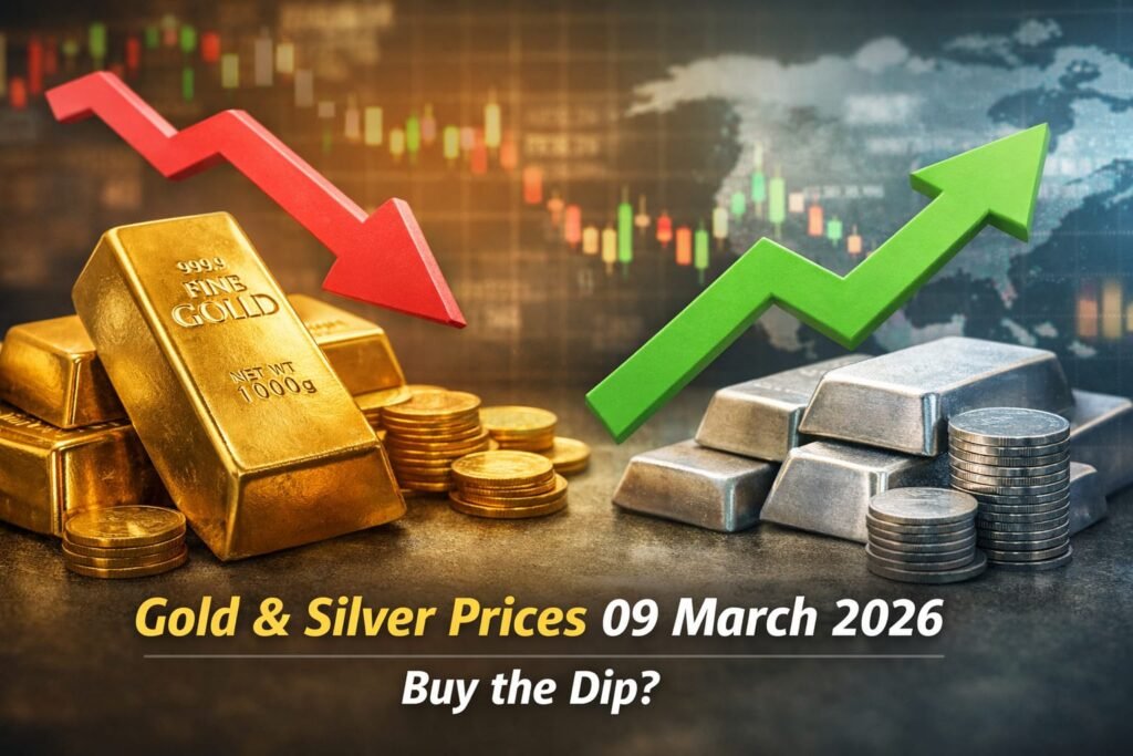Gold and Silver Prices 09 March 2026: Sharp Drop After Record Highs — Should Investors Buy the Dip Before 10 March?