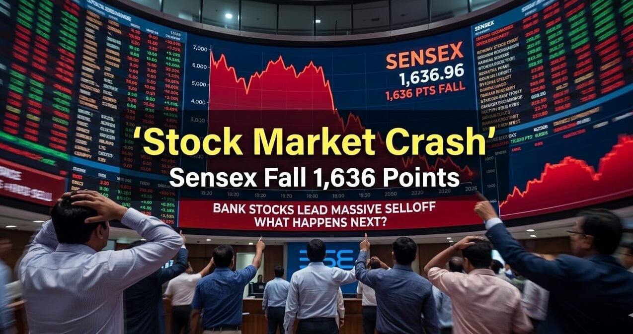 Indian Stock Market Crash 2026: Sensex Falls 1,636 Points as Bank Stocks Lead Massive Sell Off-What Happens Next?