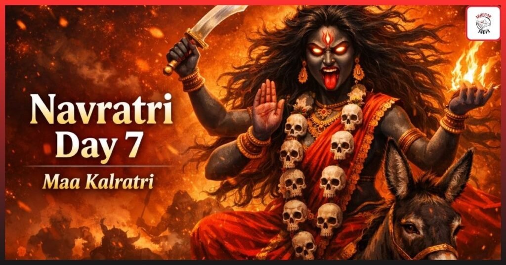 Navratri Day 7: Maa Kalratri’s Fierce Power Revealed — The Shocking Story Behind Her Darkness & Protection