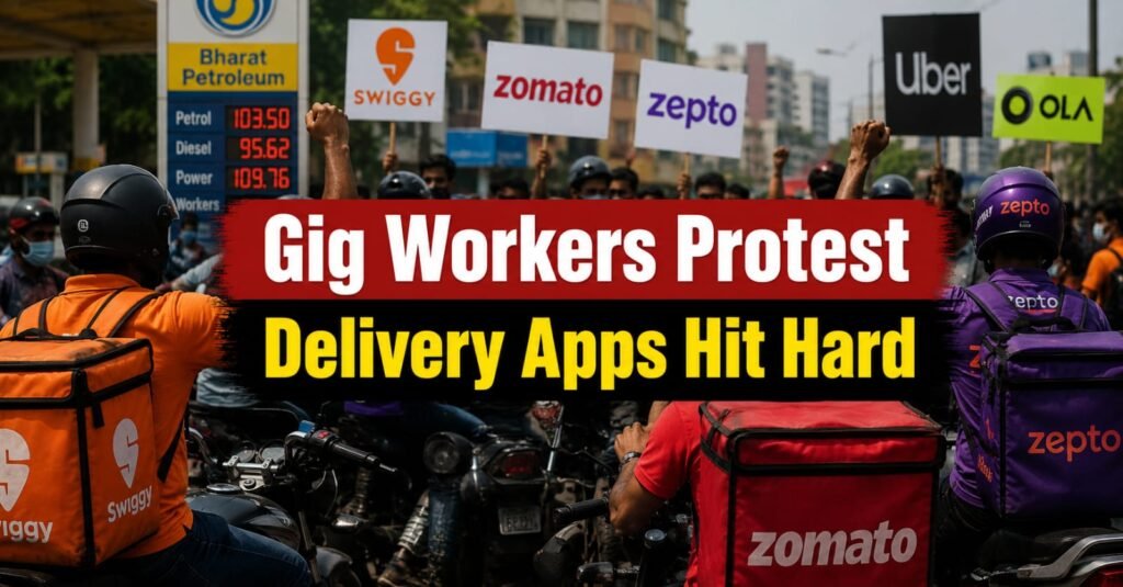 Massive Gig Workers Protest in India