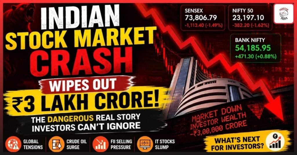 Indian Stock Market Crash Wipes Out ₹3 Lakh Crore: The Powerful Warning Investors Can't Ignore