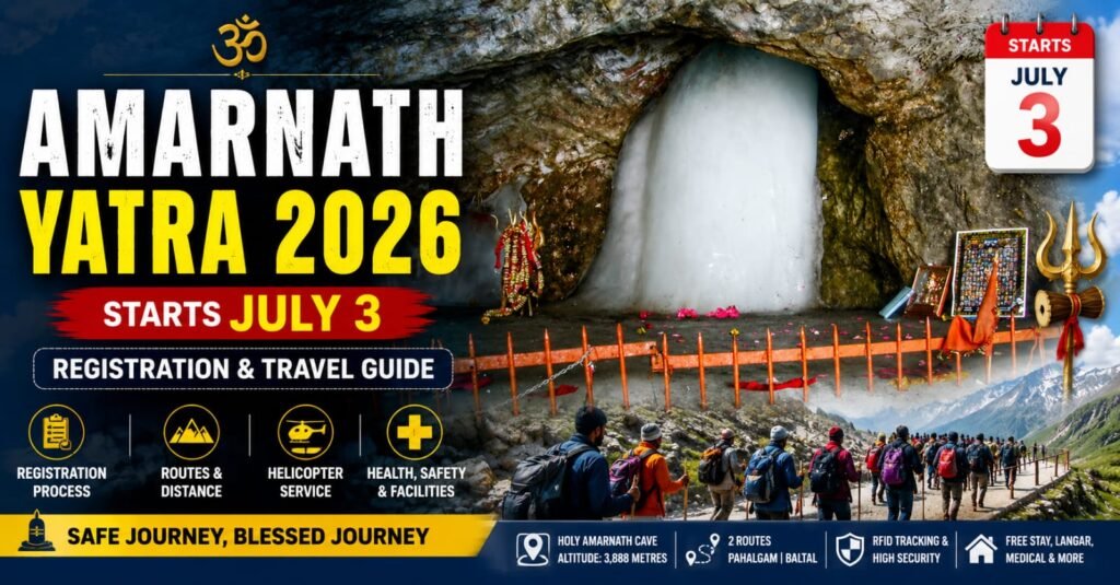 Amarnath Yatra 2026 Opens on July 3